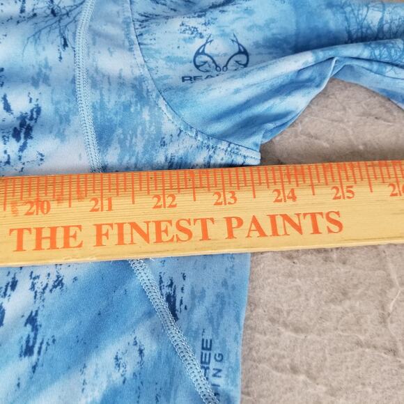 Habit Realtree Fishing Azure Blue Long Sleeve Shirt Mens Medium UPF 40+ Outdoor - Picture 11 of 16